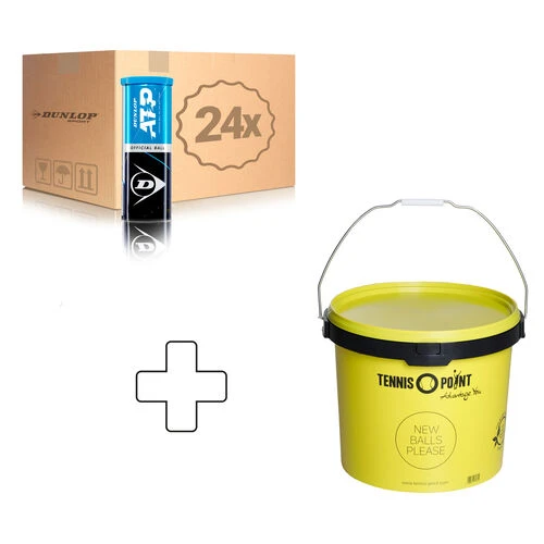 Dunlop ATP 24x 3 Ball Tube In A Box, Plus Ball Bucket 7 Dunlop ATP 24x 3 Ball Tube In A Box, Plus Ball Bucket -Tennis Discount Store 0169700000 000