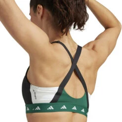 ADIDAS PWI Medium-Sport Tech-Fit Color Block Sports Bras Women -Tennis Discount Store 18520000 16